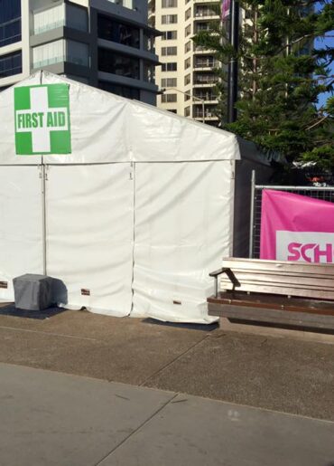 Schoolies using marquee tents
