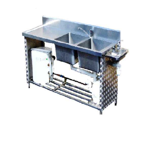 Twin Sink with Hot Water